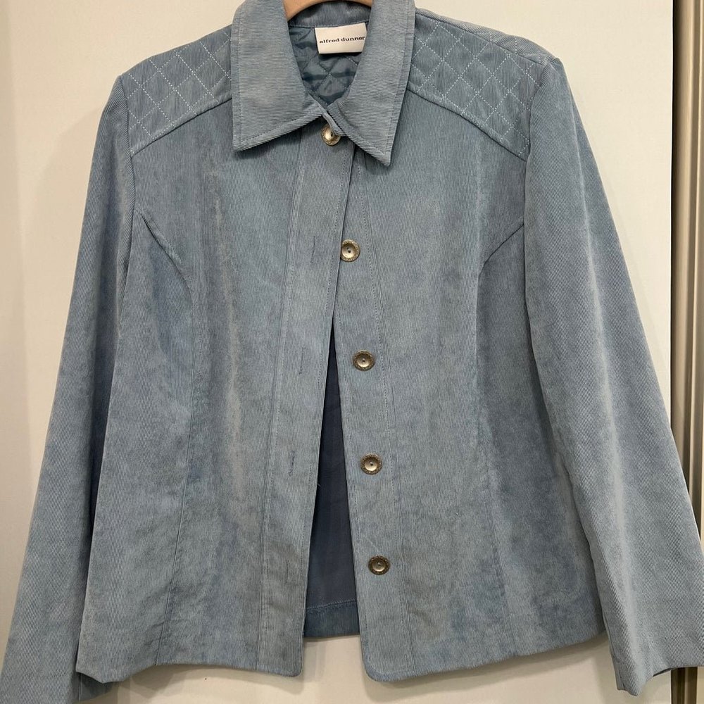 Alfred Dunner Light Blue Corduroy Jacket